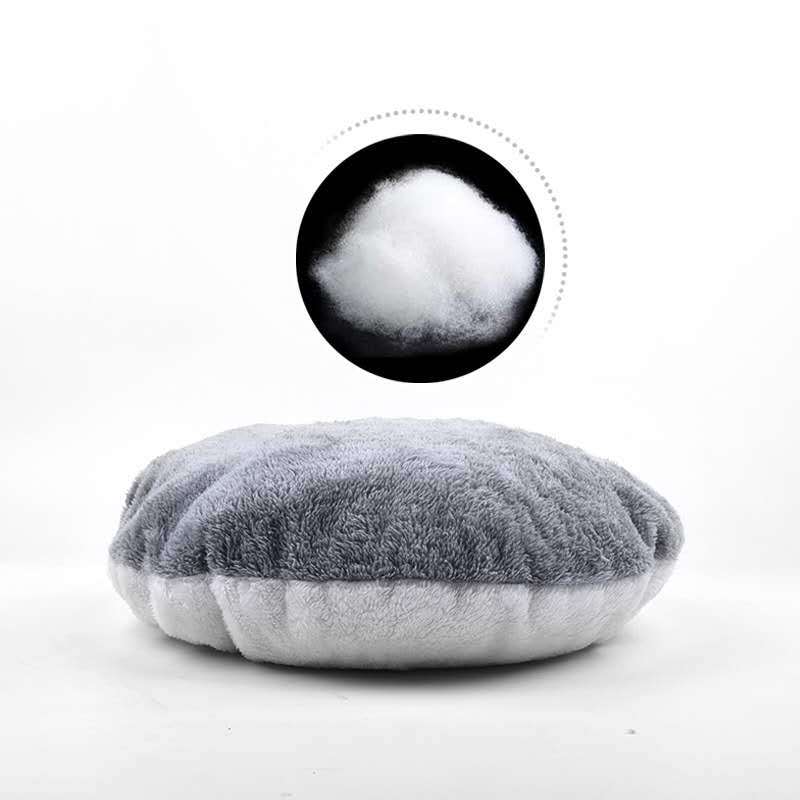 Large size plush comfortable round egg tart bed suitable for 4-12 pounds cat and dog sleeping pads pet supplies_voghion.com