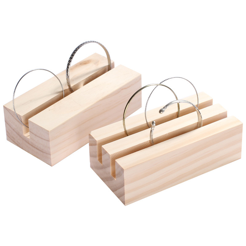 原木首饰道具手镯展示板实木手镯架珠宝收纳架台银饰品收纳架