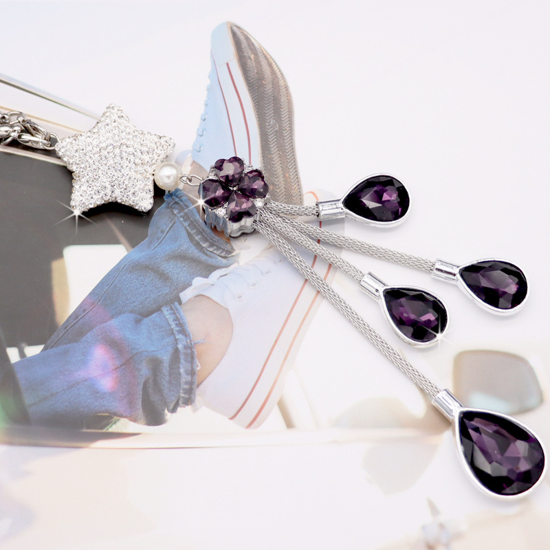Car rearview mirror pendant metal pendant car Crystal Diamond Ball interior pendant car decoration rhinestone pendant ornaments