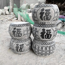 庭院石雕批发石柱墩庭院仿古老石器图案 家用石刻工艺品石柱墩