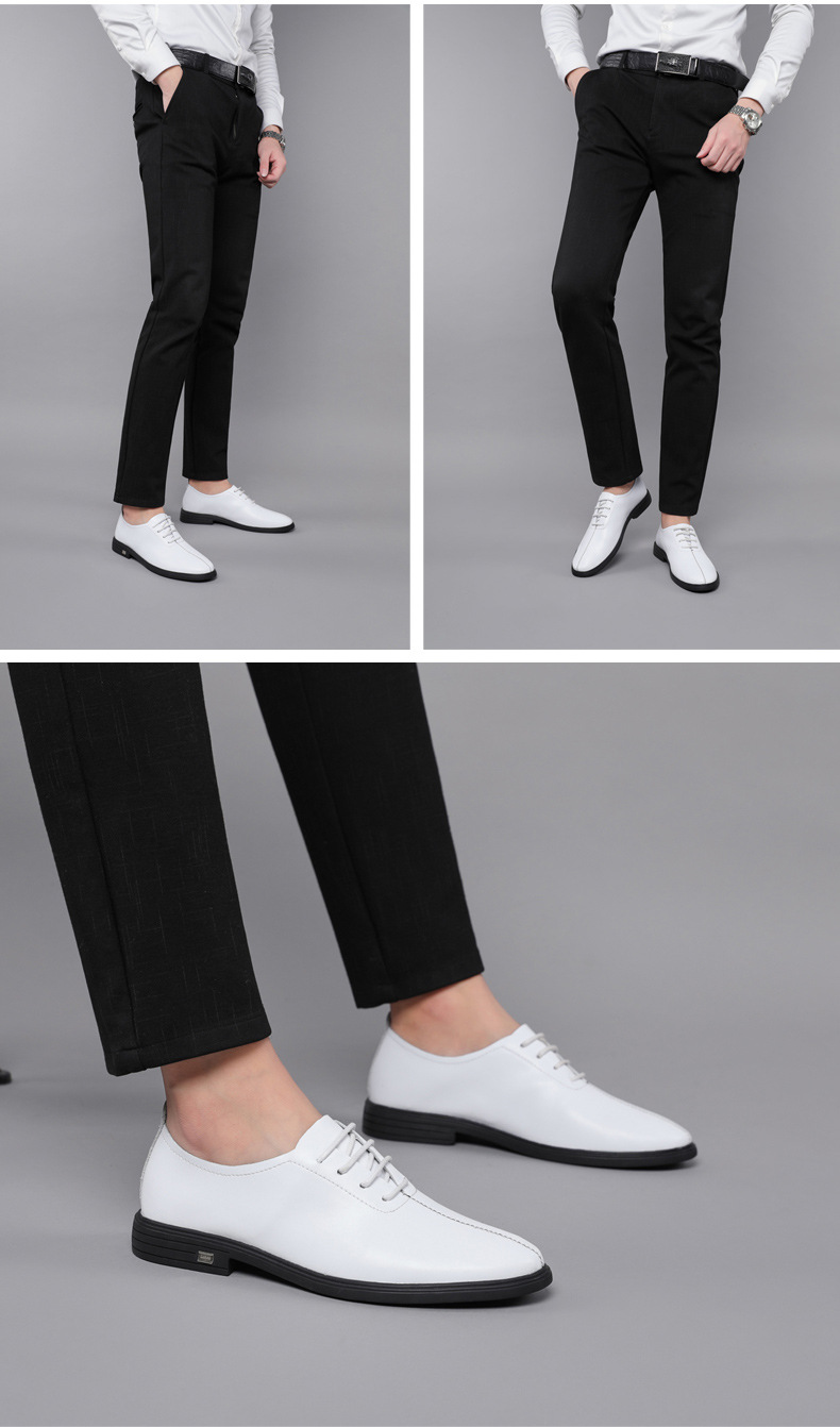 Men's Soft-soled White Formal Leather Shoes, Wind Work Men's Shoes_voghion.com