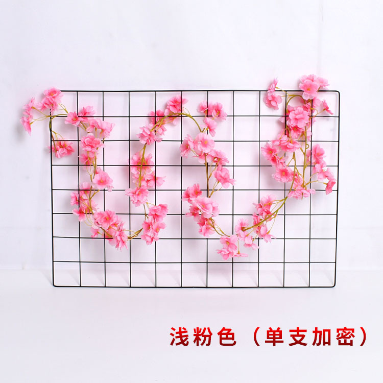 Flor de cerezo artificial tira boda flor artificial hogar Decoración artificial flor Cadena de Orquídea cadena artificial Flor de cereza Flor de seda decorativa