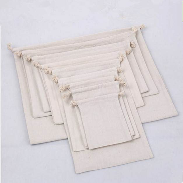 布淘 棉麻束口袋小布袋子定制印logo首饰中药驱蚊抽绳袋收纳袋7x9