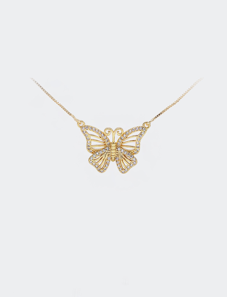 wholesale fashion hollow butterfly clavicle pendant goldplated necklacepicture6