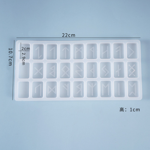 Poppy diy crystal glue mold rune letters creative personality energy symbol silicone mold