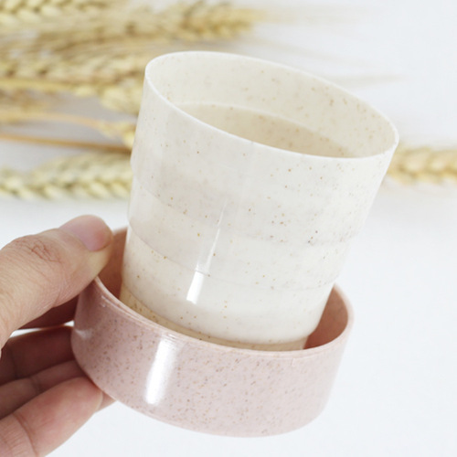 小麦秸秆伸缩杯运动水杯户外旅行折叠杯便携式魔术杯