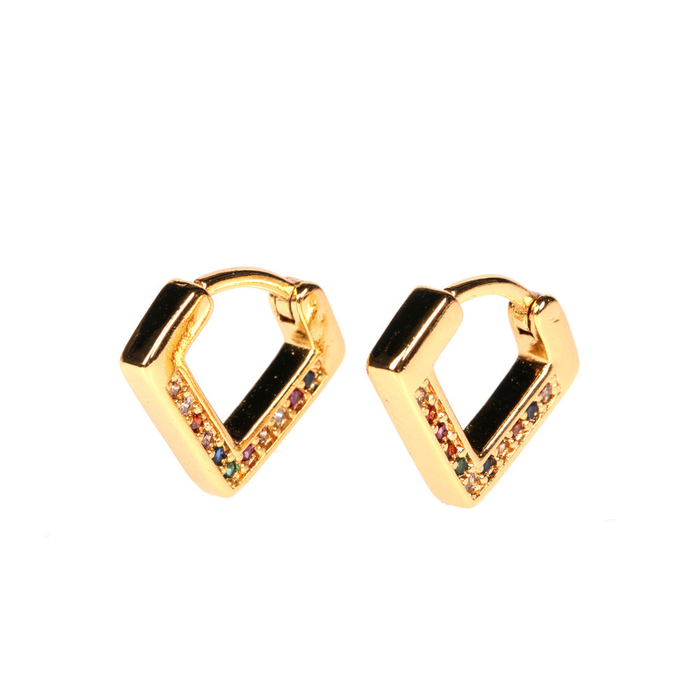 Hot Selling Fashion V-shaped Diamond Earrings Wholesale display picture 2