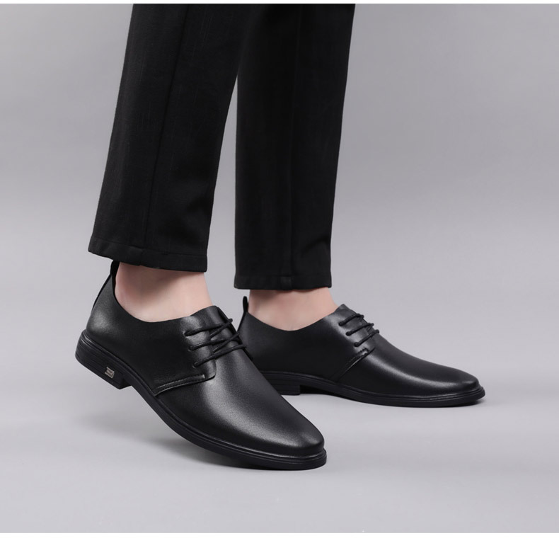 Men's Round Head Leather Shoes Formal Leather Shoes Casual Men's Lazy Single Shoes_voghion.com