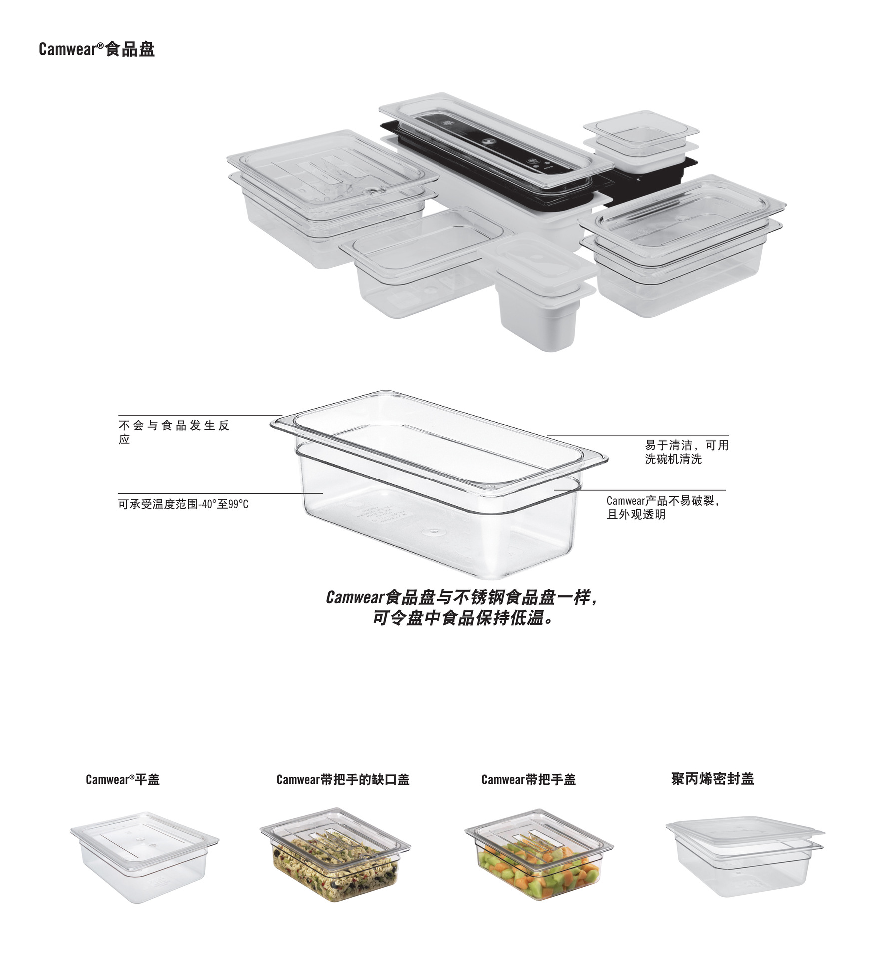 食品级安全聚碳酸酯GN标准份数盘食品盘 CAMBRO勘宝 保鲜-阿里巴巴