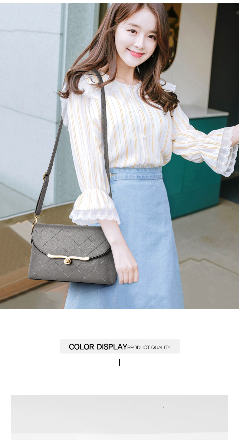 2023 New Women's Bag Women's Small Bag Soft Leather Crossbody Gift Mom Fashion 2022 New Middle Age Summer Lingge Small Bag Tide_voghion.com