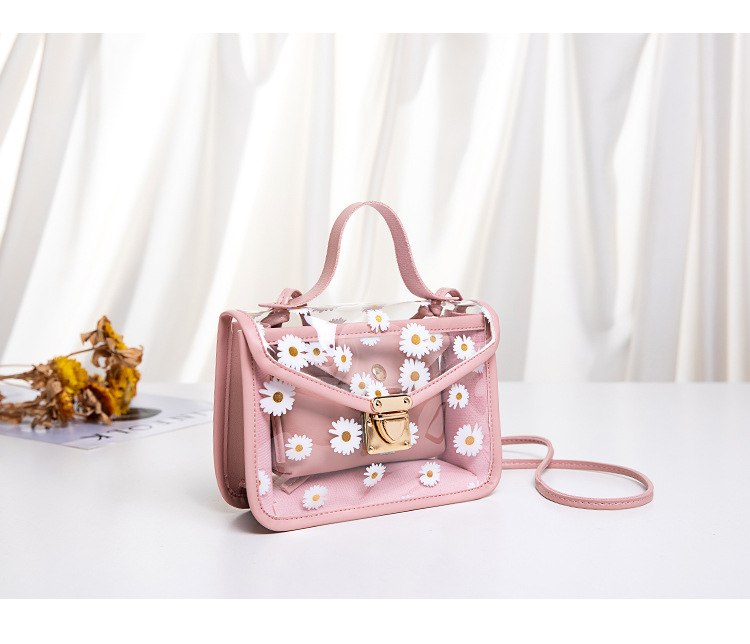 150g Weight Polyester Cotton Lining Material Lock clasp Closure Type Top Handle Strap Type Women's Large All Seasons Tpu Pu Leather Daisy Vintage Style Square Lock Clasp Shoulder Bag