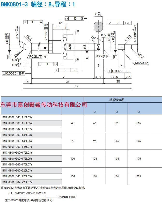 【内有图纸提供参考】THK滚珠丝杠 BNK0801-3G0+145LC5Y