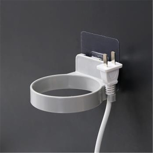 Seamless bathroom hair dryer hanging rack, wall punch-free hair dryer storage and organization rack, round bathroom storage