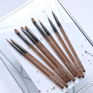 DINGXI Ding Qian Japan ta.ti Same Brown Rod Nail Art Brush Set Line Brush Phototherapy Brush
