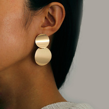 简约金属耳环欧美跨境速卖通爆款耳环时尚夸张个性几何图形耳饰女