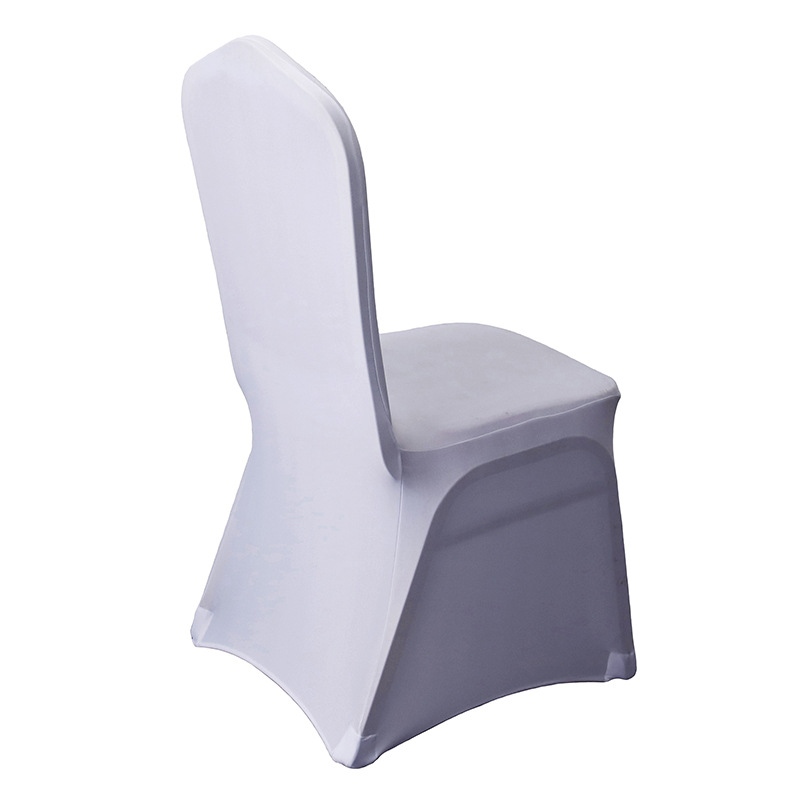 White Color Elegant Solid Color Spandex Polyester Chair Cover