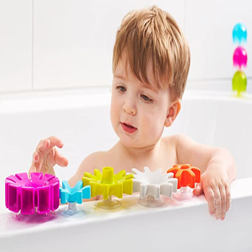 Cross-border hot selling water gear bath set rotating assembly suction cup gear bathroom baby bath toy 0-3 years old
