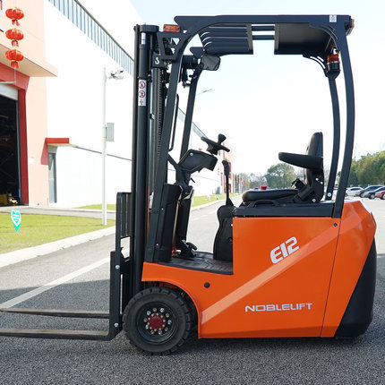 诺力电瓶叉车电动1.2T平衡重三支点蓄电池三轮式E12FE3R12E转运