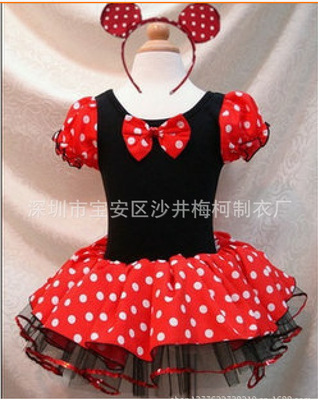 Cross-border exclusive supply of Minnie polka sequined tutu skirt for primary and middle school children, children's headband dance costume, ballet skirt