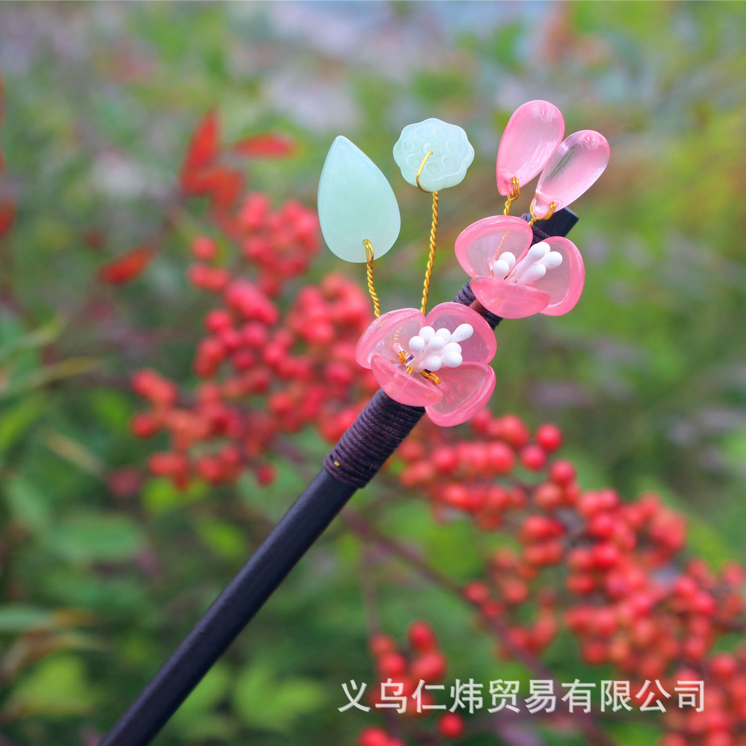 Temperamento clásico borla paso horquilla chica Hanfu tocado accesorios para el cabello hecho a mano horquilla de madera updo Internet celebridad antiguo traje palillos