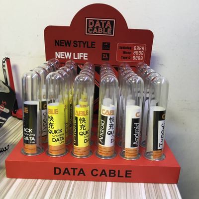 现货批发PET试管大管包装盒陈列物架数据线展示架塑胶桌面支持OEM