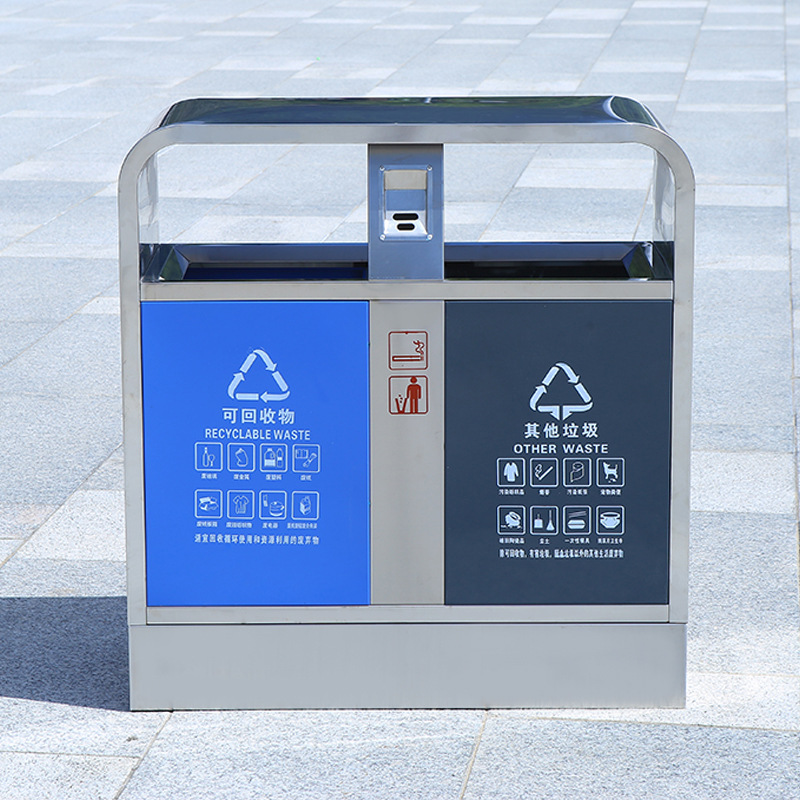 Big garbage can stainless steel