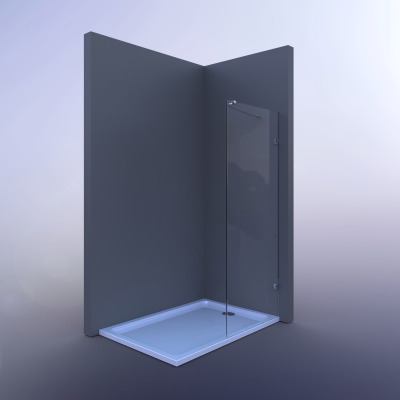 厂家直销单片固定玻璃不锈钢浴室隔断汽车级钢化玻璃304五金配件|ms