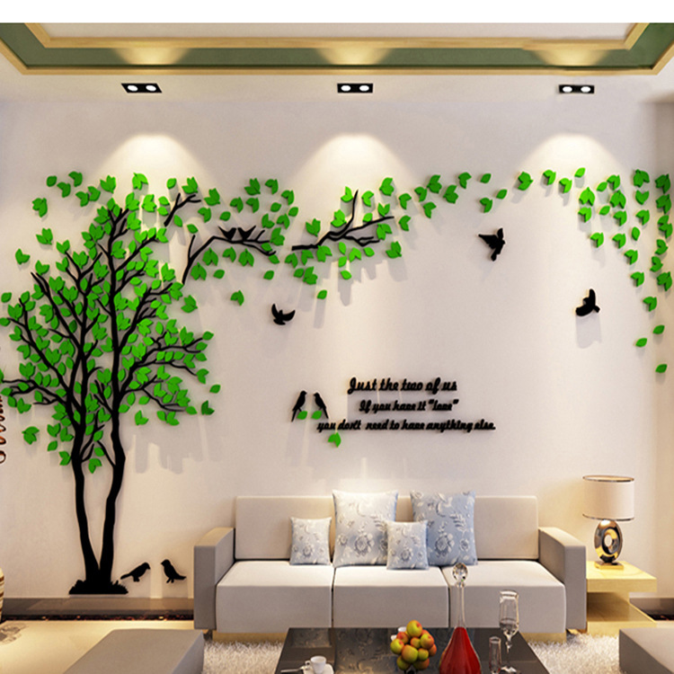 大树情侣树3d水晶亚克力立体墙贴餐厅客厅卧室沙发电视背景墙装饰