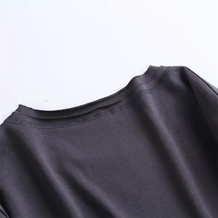 Personalized curling design solid color round neck T-shirt  NSLD13706