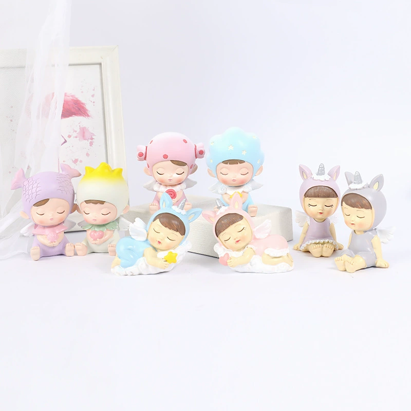Cake decoration cartoon antlers unicorn baby cute elves excavator baby wild birthday cake ornament