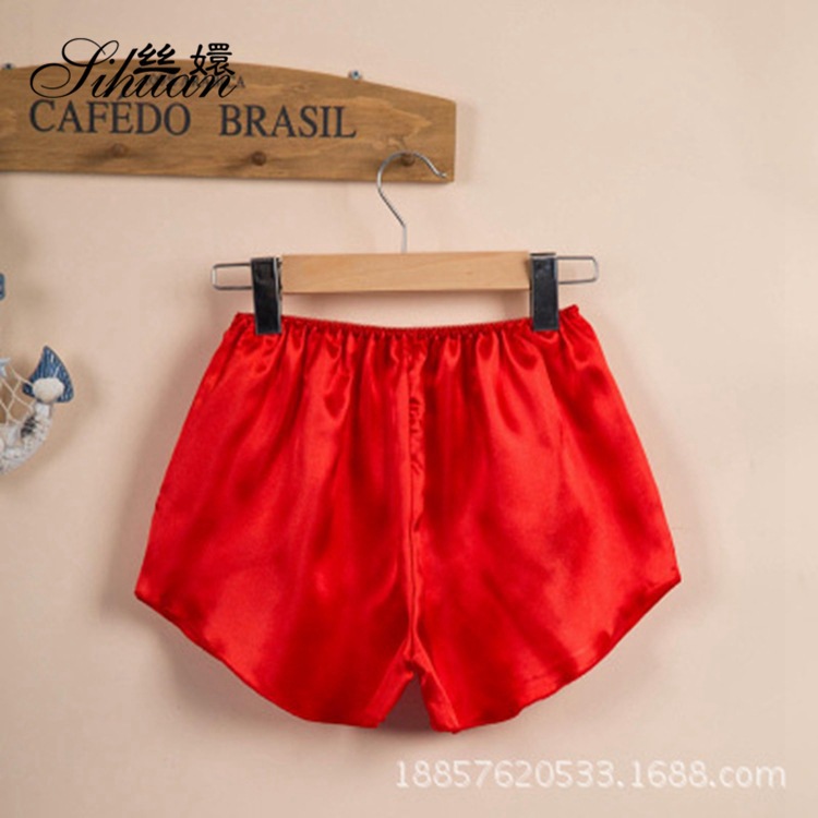 睡裤 丝绸仿真丝女士平角裤 短裤 配套短裤多色批发1|ms