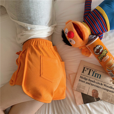 2021 summer ins motion shorts Broad leg pocket Solid Paige run Casual pants a word Beach pants