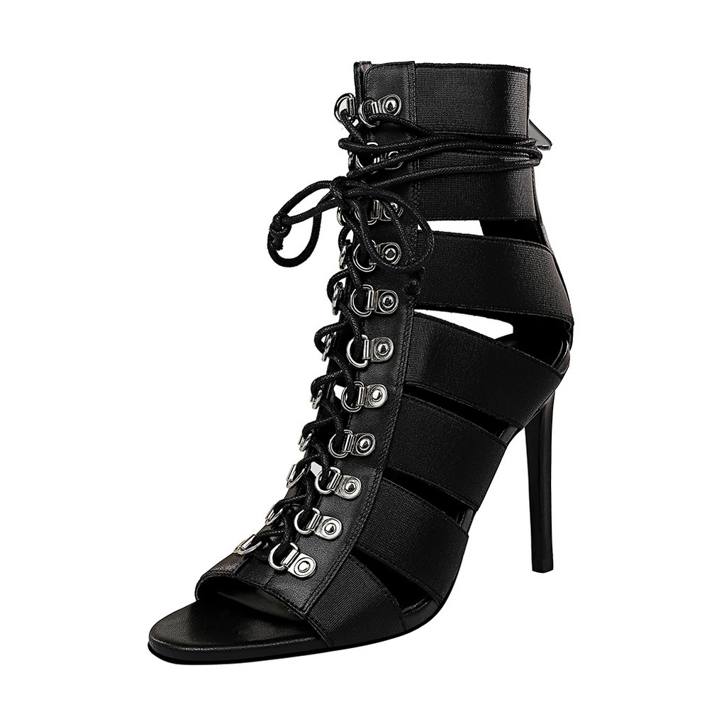 Sandali donna con tacco a spillo sexy con cinturini incrociati_voghion.com