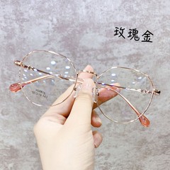 Anti-blue light radiation anti-fatigue myopia glasses Korean version for men and women can be equipped with flat light eye protection ultra-light glasses frame