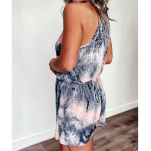 product - wholesale Summer Women Clothing Loose Printing Gallus Siamese Trousers Romper - 2