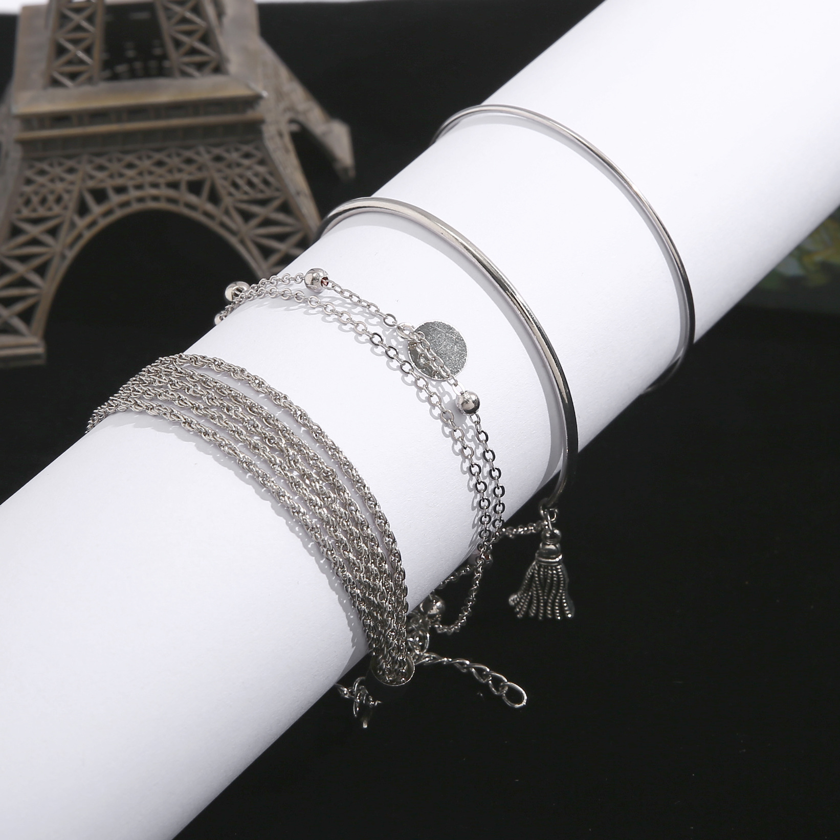 Party Occasion Alloy Material Streetwear Leaf Alloy Plating Women's Bracelets Bangle