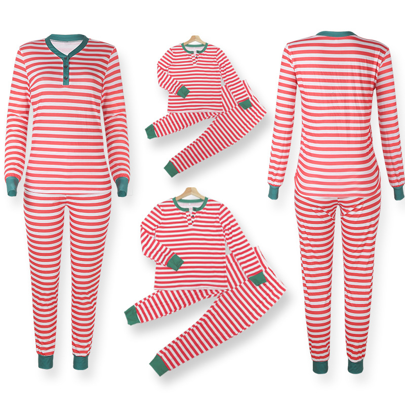 Christmas striped printing long-sleeved home wear parent-child suit  NSZH18609