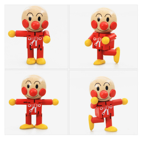 Children's educational toys wooden joint dolls baby puppets various cartoon Anpanman dolls