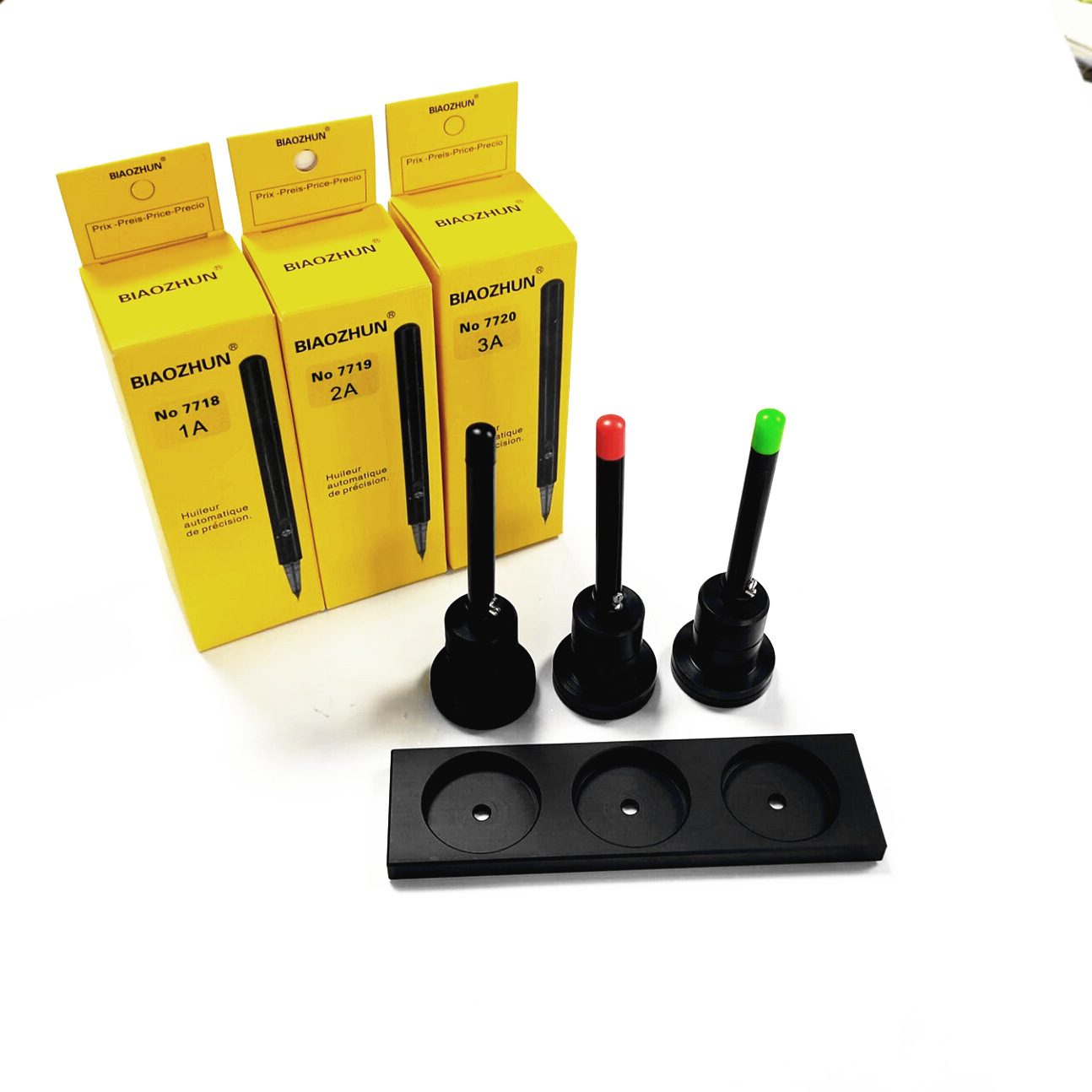 修表工具 三支装自动点油笔套装 带底座 三合一油笔