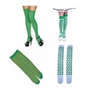 Santo Parker Festival Green Clover Decoration Stockings Words Green and White Striper Spots