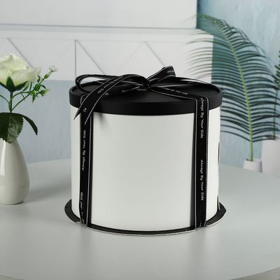 現貨時尚高檔禮品白卡紙圓形蛋糕盒免費燙印LOGO可以定制PET批發