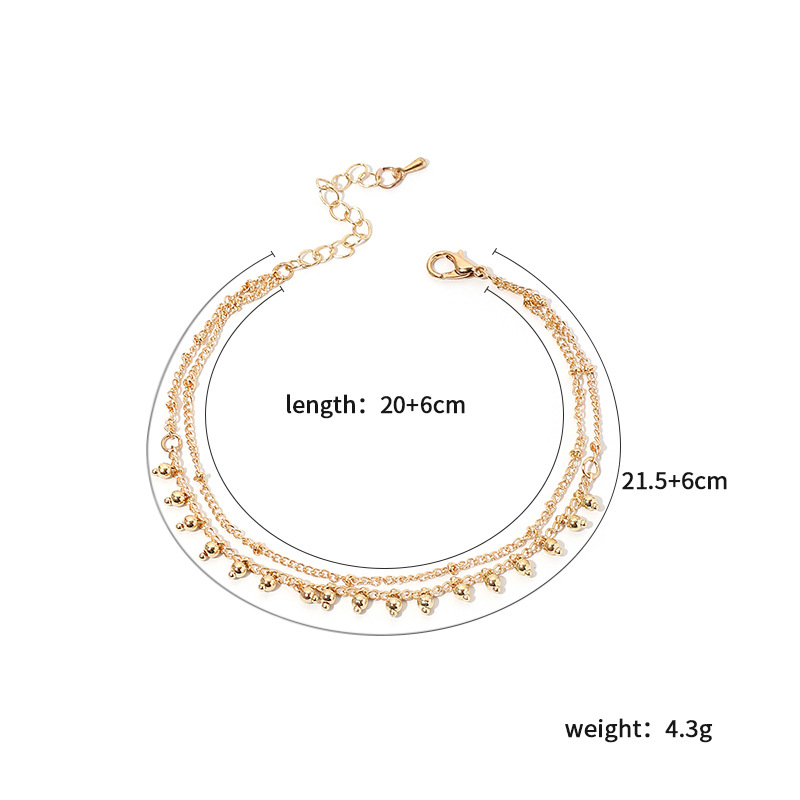 Korean Hot Sale Simple Round Bead Anklet Double-layer Anklet Girls Chain Anklet Jewelry Nihaojewelry display picture 1