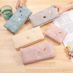 Women's Long Wallet 2020 New Arrival Korean-style Trendy, Cute, Fashionable, Simple & Fresh Design Student Coin Purse with Foldable Clasp
