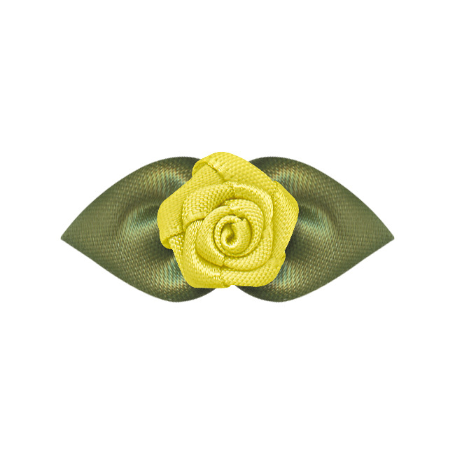 Yao Ming cinta hecha a mano con hojas cinta Rosa Ropa Accesorios para el cabello decoración rosa melocotón corazón hoja pequeña flor