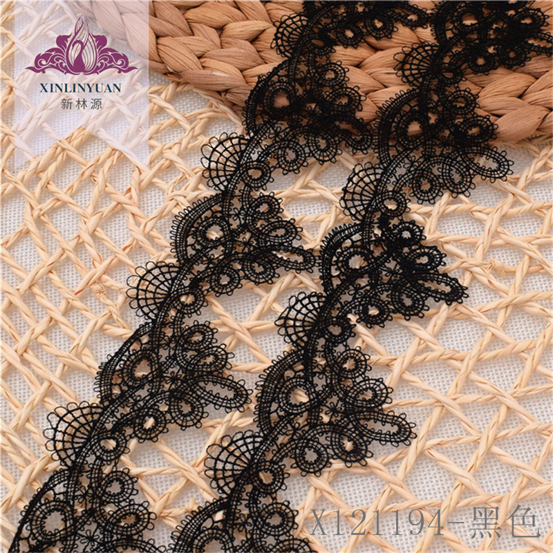X121194黑色涤纶镂空水溶花边5.4cm家纺服装内衣童装辅料蕾丝花边