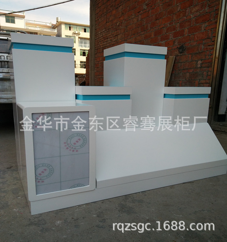 厂家定做指纹锁中白鞋柜 鞋店 导航展柜 烟酒柜台 睿骞展示柜直销