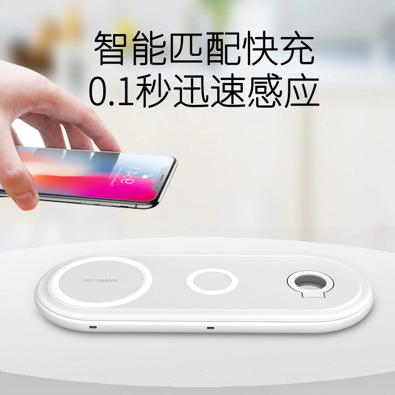 Apple, беспроводное совместимое зарядное устройство, с синхронизацией с телефоном, наушниками, универсальная зарядка для часов, три в одном
