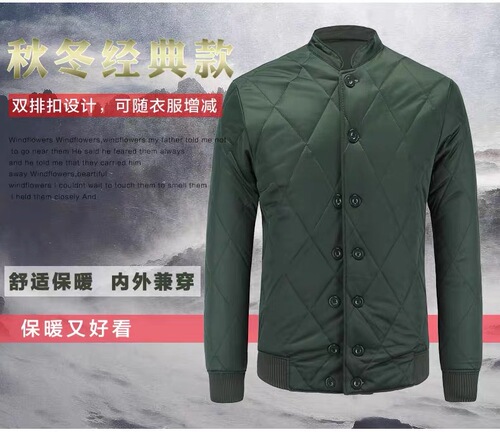 Winter cotton-padded clothes with velvet and thickened cotton clothes for middle-aged and elderly men in cold storage work, cold-proof cotton clothes, labor protection cotton clothes and trousers suits