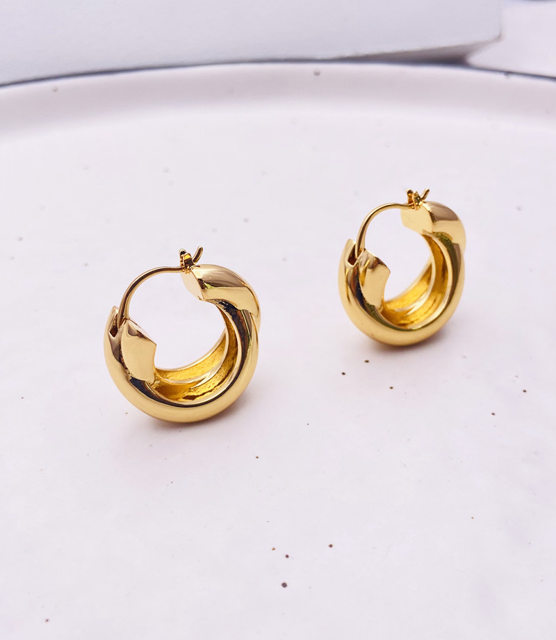 1 Pair Fashion Solid Color Copper Plating Hoop Earrings display picture 4