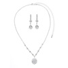 Silver colored accessory suitable for photo sessions, necklace and earrings, set, European style